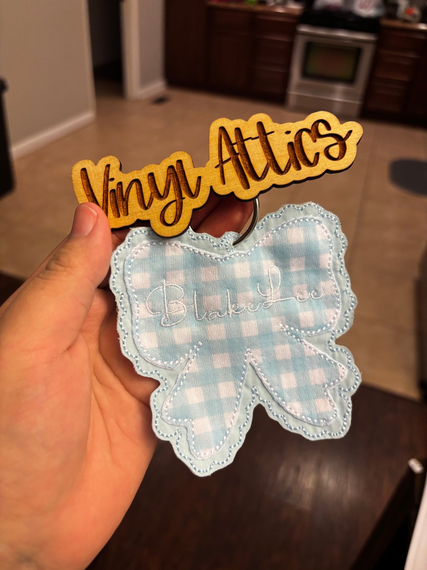 Embroidered bag tag