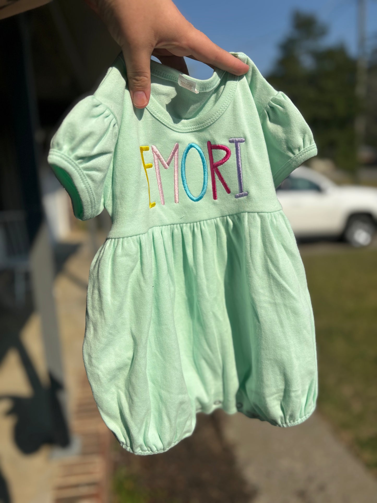 Babydoll embroidered romper