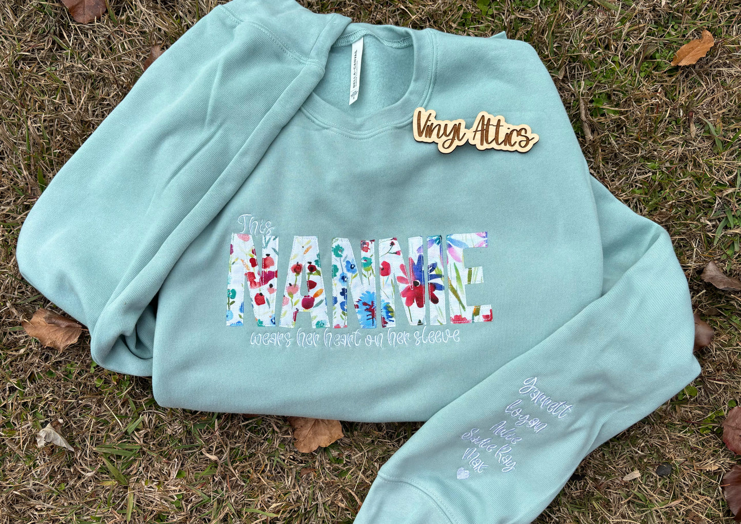 Wears her heart on her sleeve embroidered sweatshirt