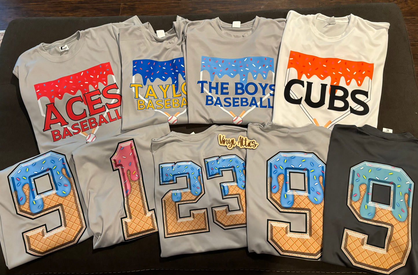 Youth baseball ice cream t-shirt