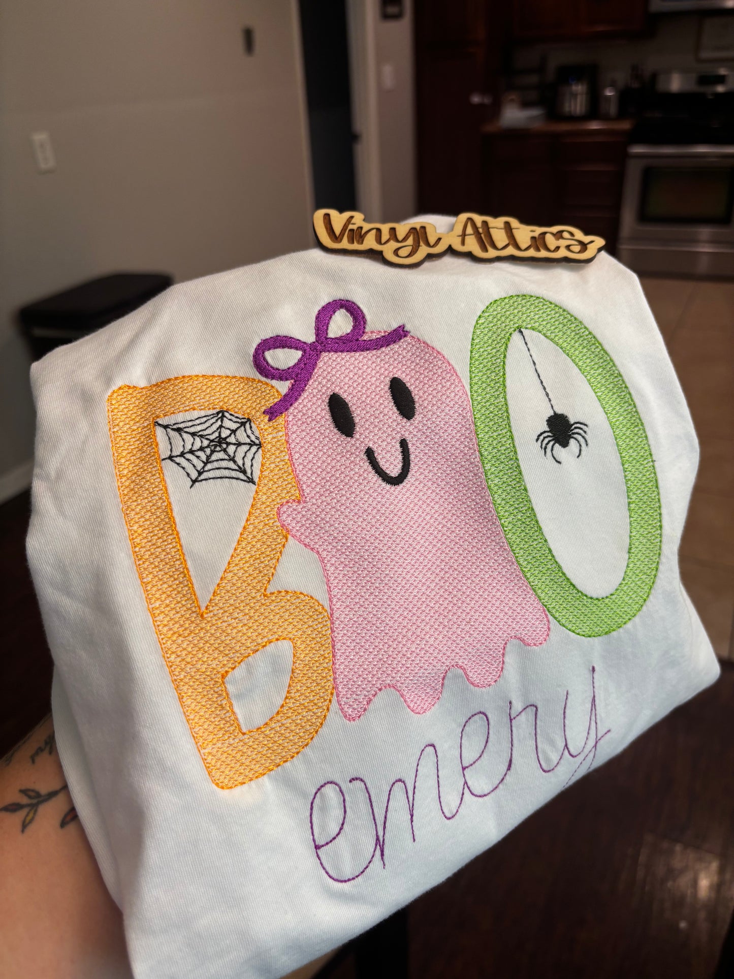 Boo custom embroidered shirt
