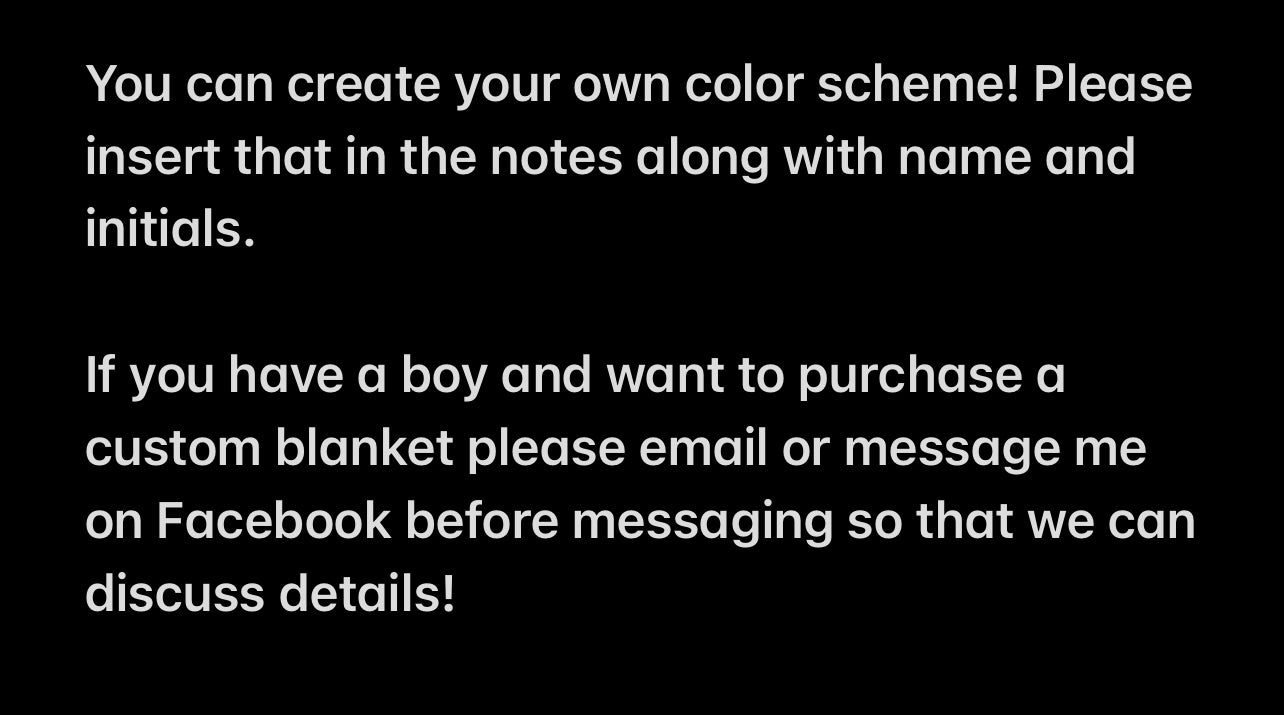 Custom baby blanket
