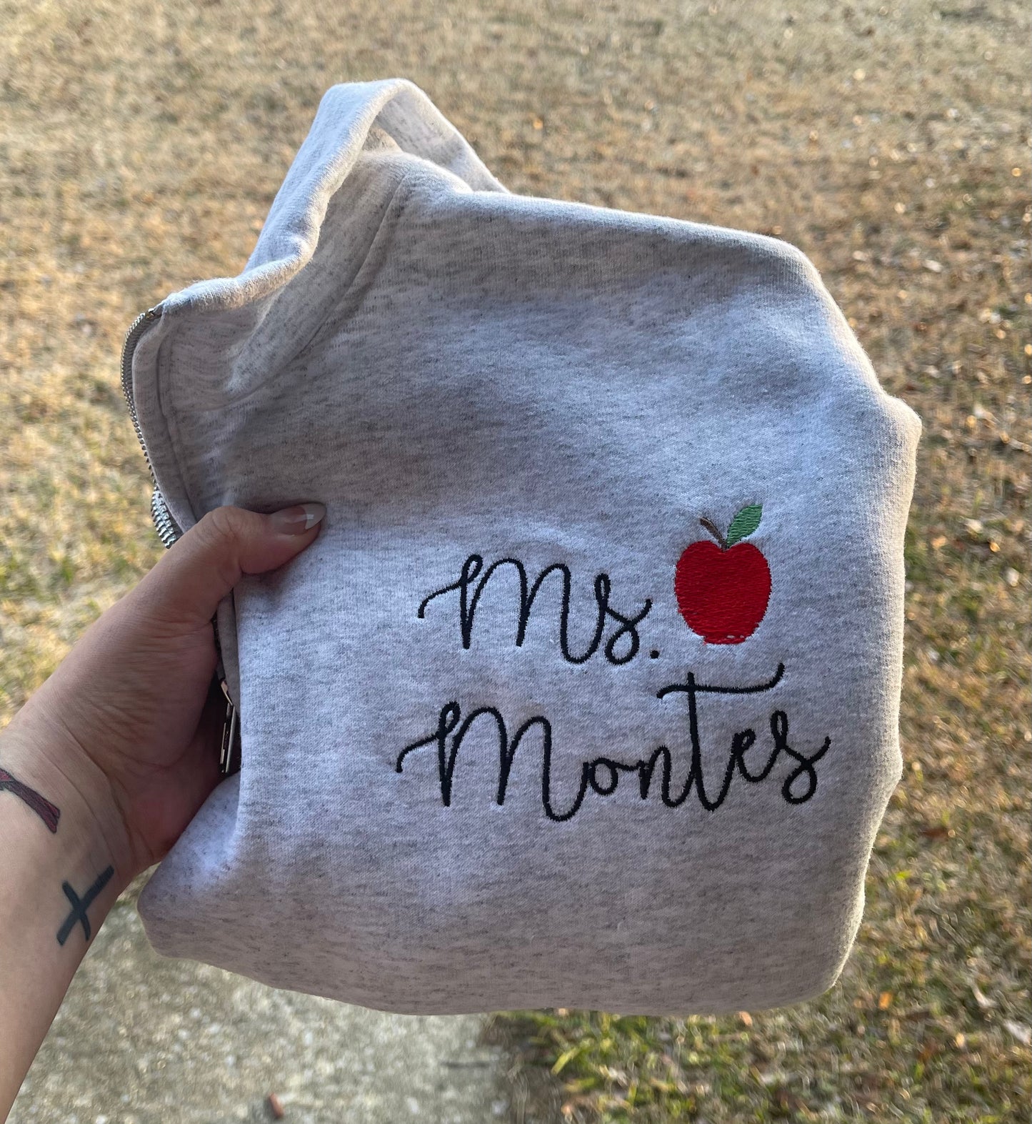 Custom teacher quarter zip sweatshirt