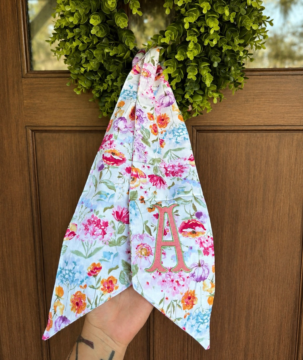 Multi Floral wreath sash