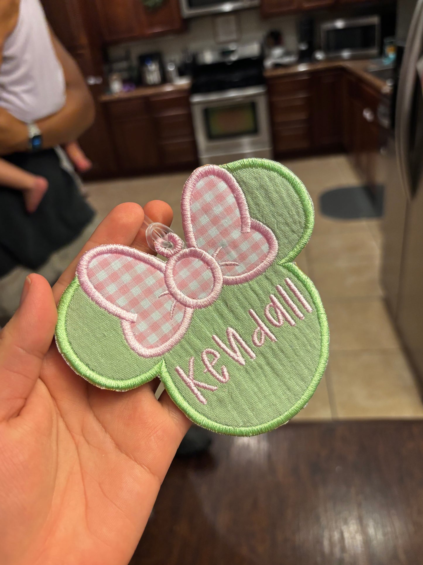 Embroidered bag tag