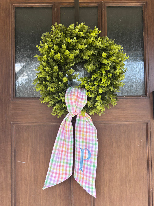 Spring wreath sash