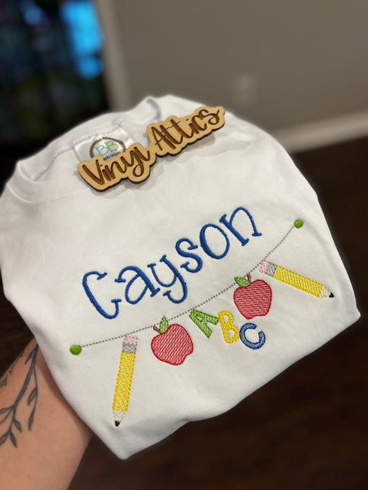 School banner t-shirt