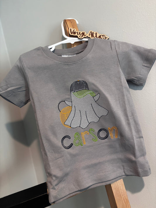 Ghost boy embroidered shirt