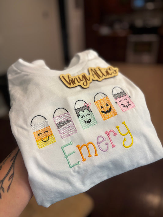 Halloween tote custom embroidered shirt