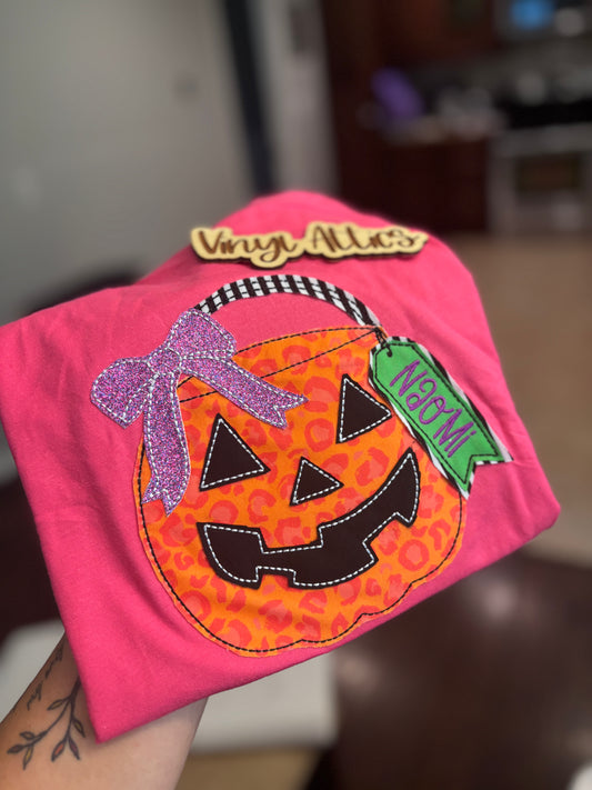 Hot pink leopard pumpkin