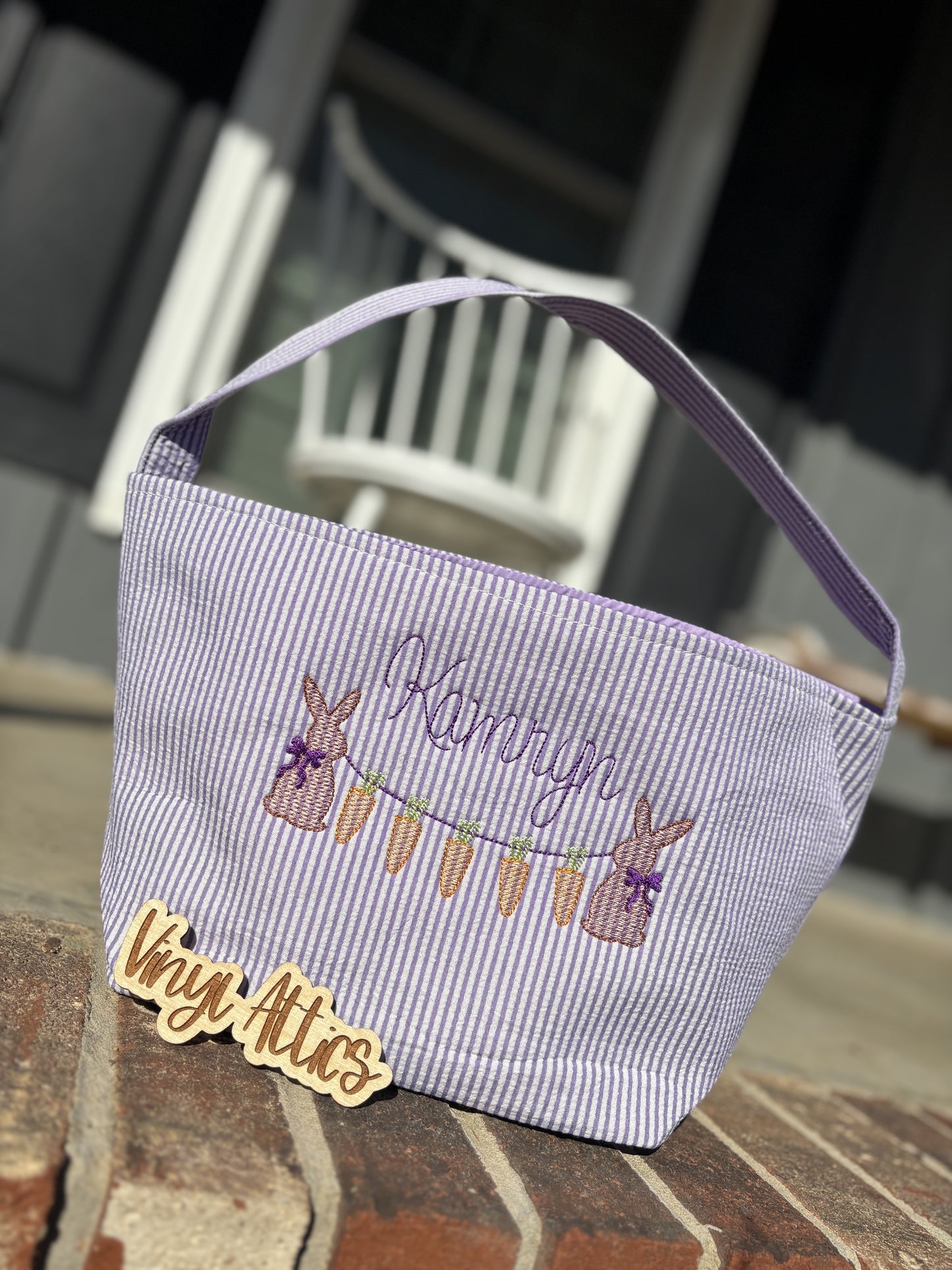 Seersucker custom Easter baskets