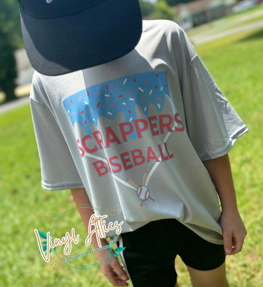 Youth baseball ice cream t-shirt