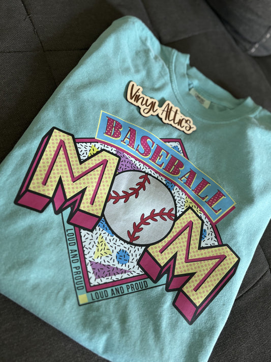 Retro vibe baseball mom tee