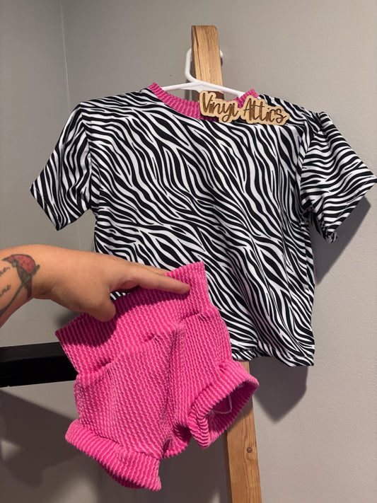 Zebra hot pink set