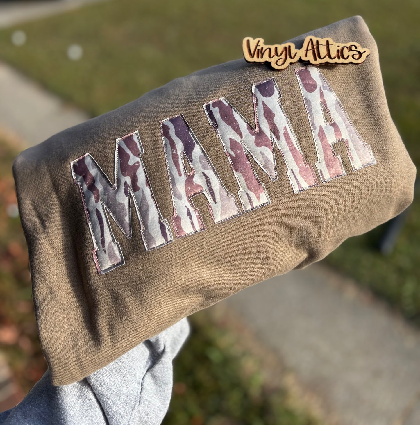 CUSTOM camo embroidered sweatshirt