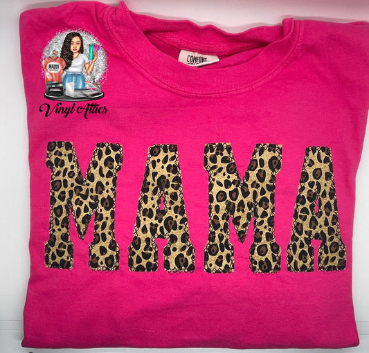 Hot pink embroidered Mama tee
