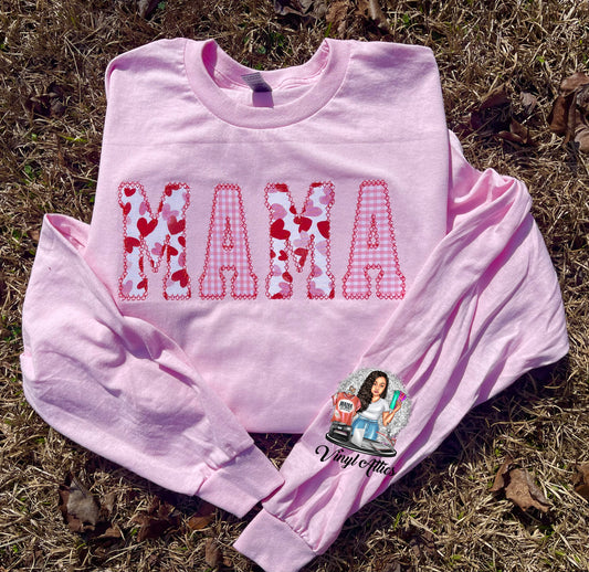 Heart mama embroidered
